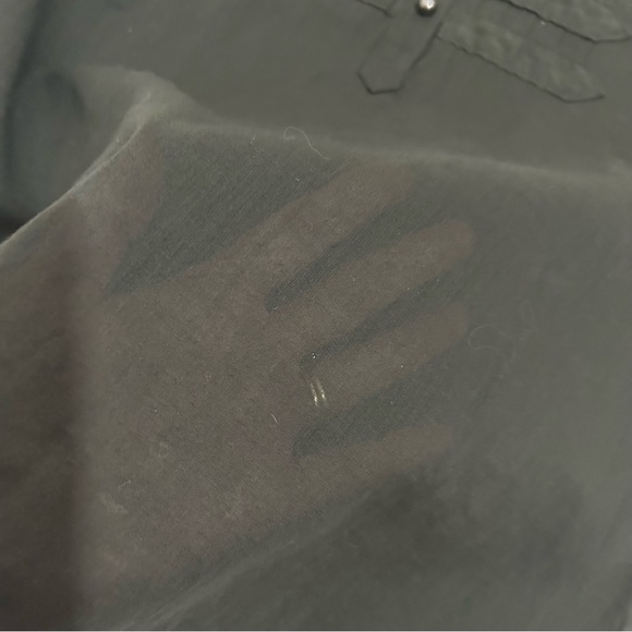 Banana Republic Green Military Style Pearl Like Buttons Blouse,Size Petite Small - Picture 7 of 14